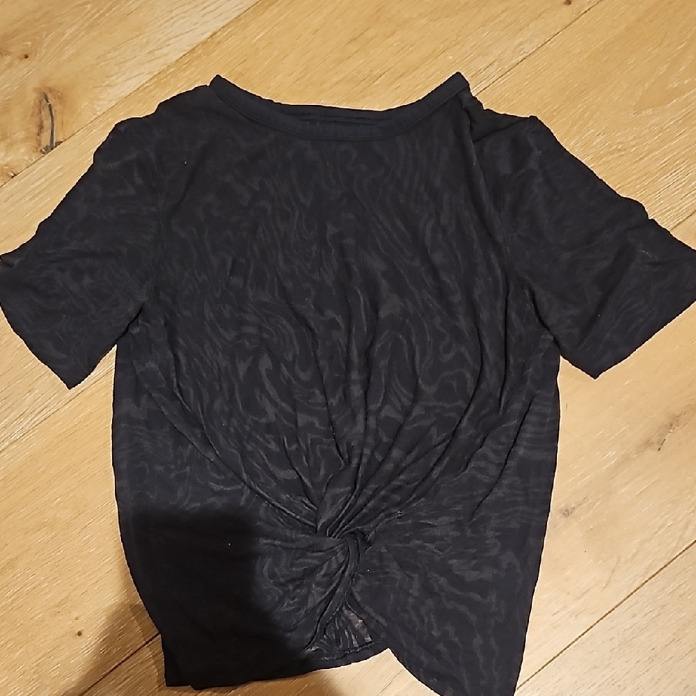 Black Burnout Knot Front Top